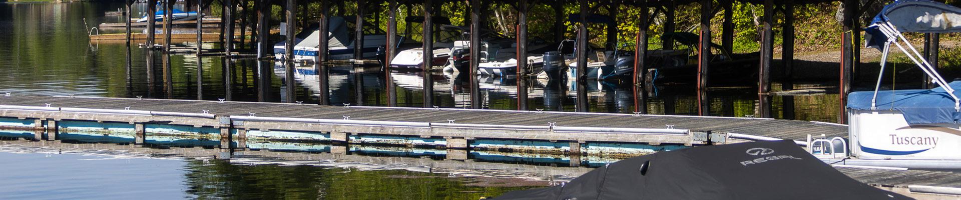 Docks at Kawagama Lake Marina in Dorset Ontario Muskoka haliburton